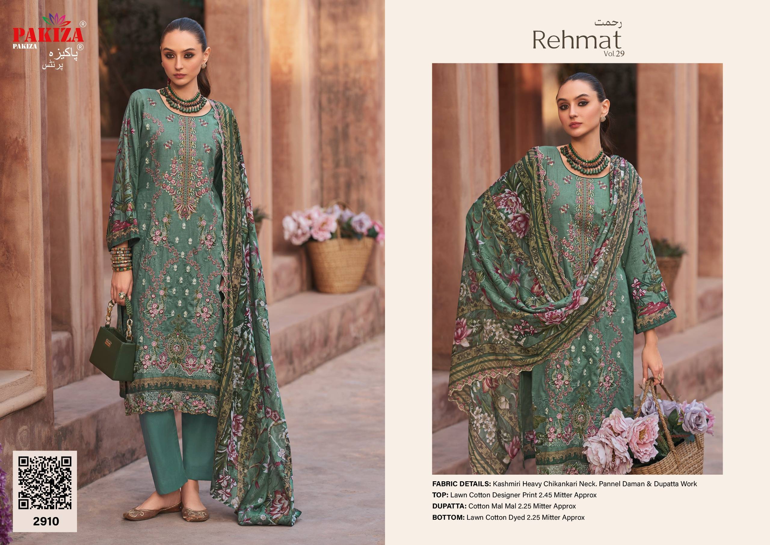 REHMAT vol-29 by Pakiza 17001 to 17006 Series Indian Traditional casual wear Pakistani pure cotton dresses At Wholesale Price